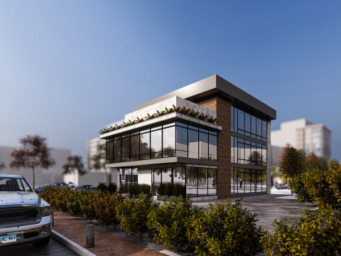 Modern corporate office Building 3D 模型