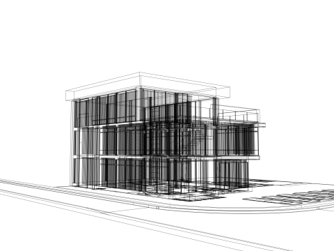Modern corporate office Building 3D 模型