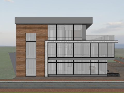 Modern corporate office Building 3D 模型