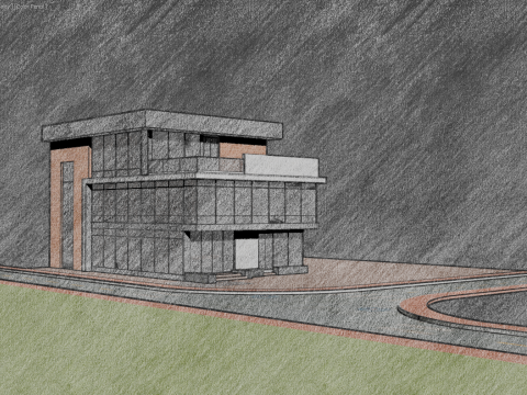 Modern corporate office Building 3D 模型
