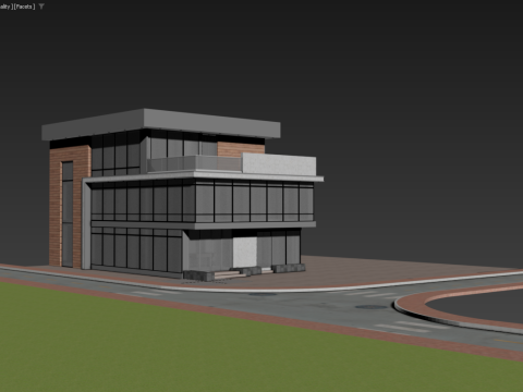 Modern corporate office Building 3D 模型