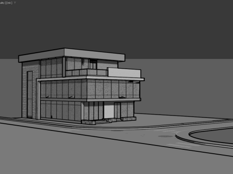 Modern corporate office Building 3D 模型