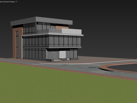 Modern corporate office Building 3D 模型