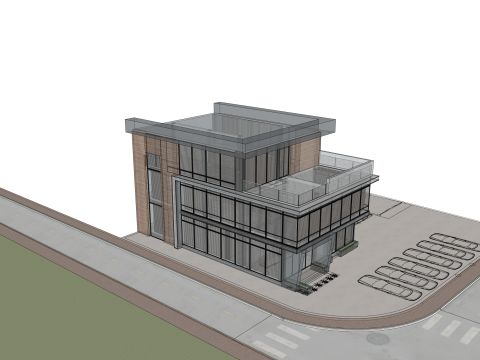 Modern corporate office Building 3D 模型