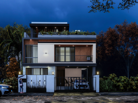 Modern Residence Exterior 3D Model