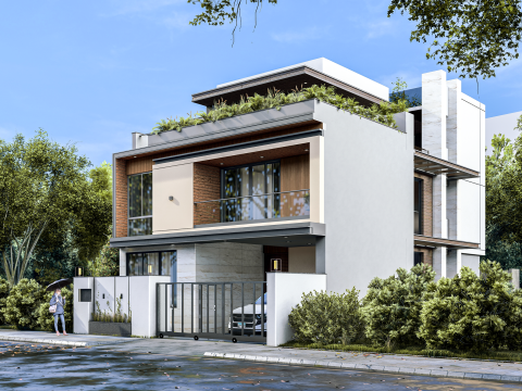 Modern Residence Exterior 3D Model