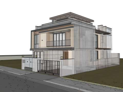 Modern Residence Exterior 3D Model