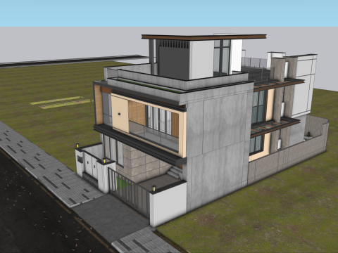 Modern Residence Exterior 3D Model