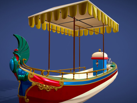 Daimler Marie Motor Boat - Museum Show Piece - Vintage Water Vehicle Low Poly 3D Model