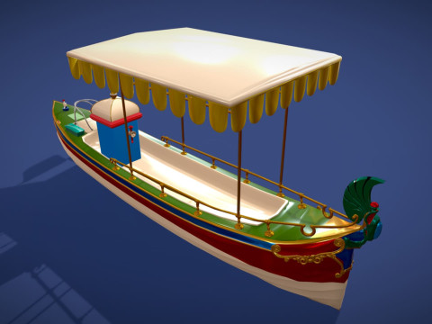 Daimler Marie Motor Boat - Museum Show Piece - Vintage Water Vehicle Low Poly 3D Model