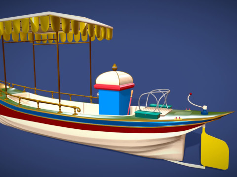 Daimler Marie Motor Boat - Museum Show Piece - Vintage Water Vehicle Low Poly 3D Model