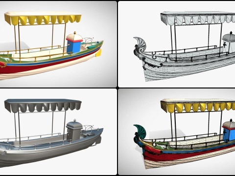 Daimler Marie Motor Boat - Museum Show Piece - Vintage Water Vehicle Low Poly 3D Model