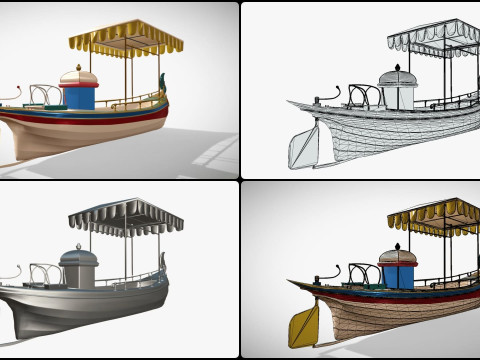 Daimler Marie Motor Boat - Museum Show Piece - Vintage Water Vehicle Low Poly 3D Model