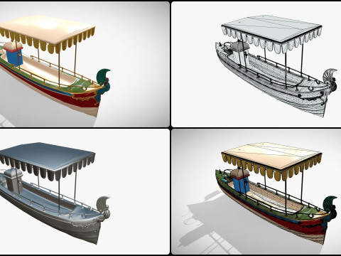 Daimler Marie Motor Boat - Museum Show Piece - Vintage Water Vehicle Low Poly 3D Model