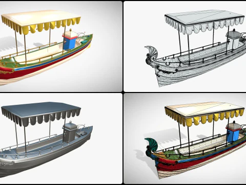 Daimler Marie Motor Boat - Museum Show Piece - Vintage Water Vehicle Low Poly 3D Model