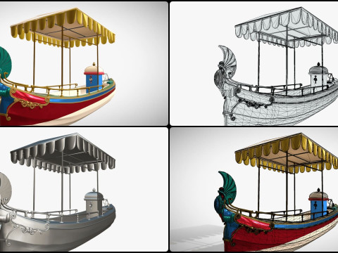 Daimler Marie Motor Boat - Museum Show Piece - Vintage Water Vehicle Low Poly 3D Model