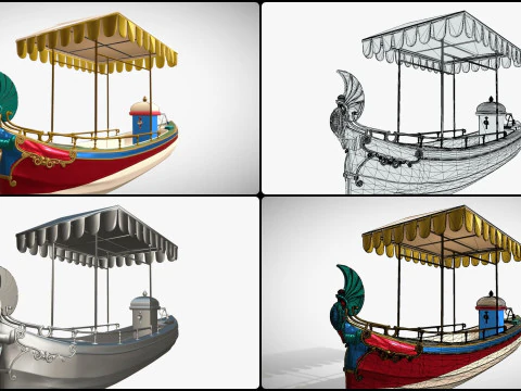 Daimler Marie Motor Boat - Museum Show Piece - Vintage Water Vehicle Low Poly 3D Model