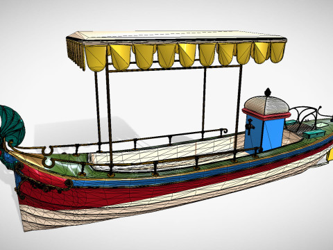 Daimler Marie Motor Boat - Museum Show Piece - Vintage Water Vehicle Low Poly 3D Model