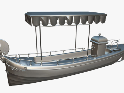 Daimler Marie Motor Boat - Museum Show Piece - Vintage Water Vehicle Low Poly 3D Model