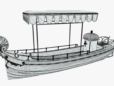 Daimler Marie Motor Boat - Museum Show Piece - Vintage Water Vehicle Low Poly 3D Model