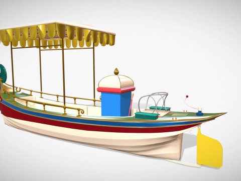 Daimler Marie Motor Boat - Museum Show Piece - Vintage Water Vehicle Low Poly 3D Model