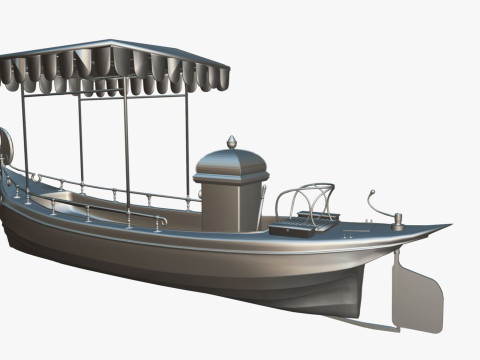 Daimler Marie Motor Boat - Museum Show Piece - Vintage Water Vehicle Low Poly 3D Model