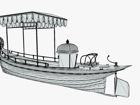 Daimler Marie Motor Boat - Museum Show Piece - Vintage Water Vehicle Low Poly 3D Model