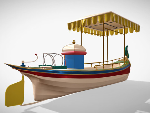 Daimler Marie Motor Boat - Museum Show Piece - Vintage Water Vehicle Low Poly 3D Model