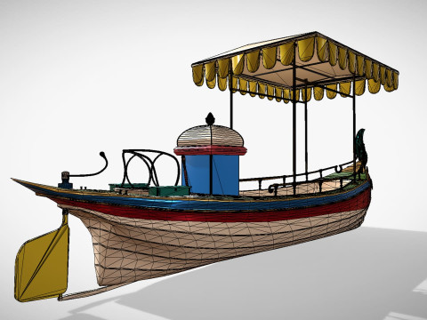Daimler Marie Motor Boat - Museum Show Piece - Vintage Water Vehicle Low Poly 3D Model