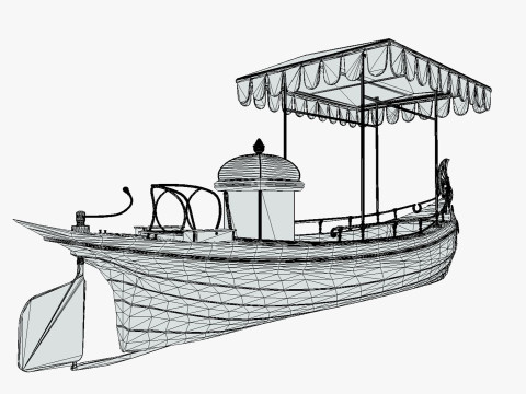 Daimler Marie Motor Boat - Museum Show Piece - Vintage Water Vehicle Low Poly 3D Model