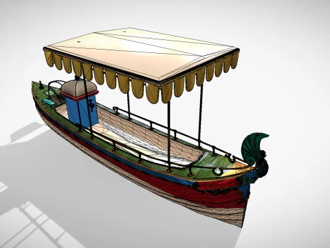 Daimler Marie Motor Boat - Museum Show Piece - Vintage Water Vehicle Low Poly 3D Model
