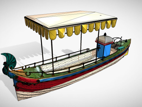 Daimler Marie Motor Boat - Museum Show Piece - Vintage Water Vehicle Low Poly 3D Model