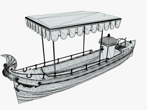 Daimler Marie Motor Boat - Museum Show Piece - Vintage Water Vehicle Low Poly 3D Model