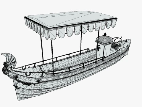 Daimler Marie Motor Boat - Museum Show Piece - Vintage Water Vehicle Low Poly 3D Model
