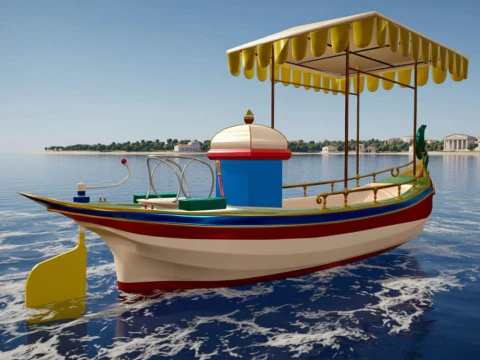Daimler Marie Motor Boat - Museum Show Piece - Vintage Water Vehicle Low Poly 3D Model