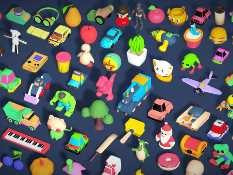 Toy Pack - Low Poly 236 Toys Objects - Toy Mega Pack - Match Game Kit - Big Pack 3D Model