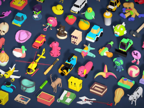 Toy Pack - Low Poly 236 Toys Objects - Toy Mega Pack - Match Game Kit - Big Pack 3D Model