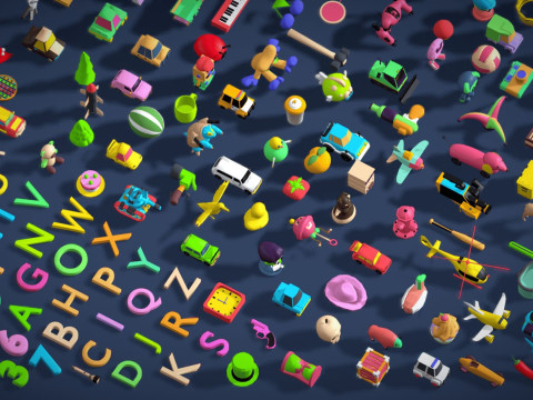 Toy Pack - Low Poly 236 Toys Objects - Toy Mega Pack - Match Game Kit - Big Pack 3D Modell
