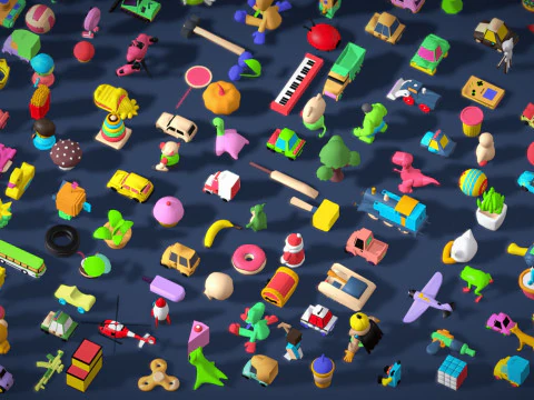 Toy Pack - Low Poly 236 Toys Objects - Toy Mega Pack - Match Game Kit - Big Pack 3D Model