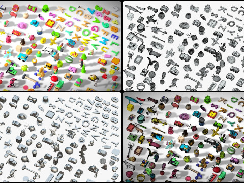 Toy Pack - Low Poly 236 Toys Objects - Toy Mega Pack - Match Game Kit - Big Pack 3D Modell