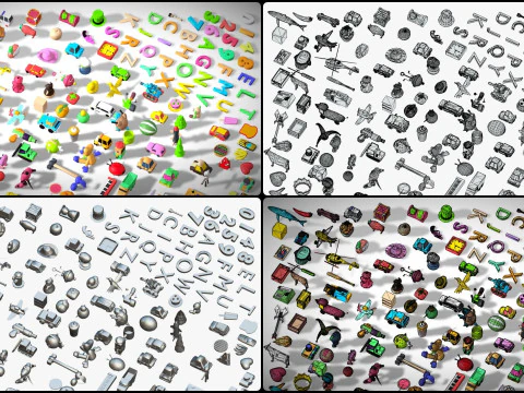 Toy Pack - Low Poly 236 Toys Objects - Toy Mega Pack - Match Game Kit - Big Pack 3D Model