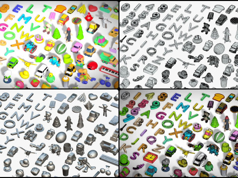 Toy Pack - Low Poly 236 Toys Objects - Toy Mega Pack - Match Game Kit - Big Pack 3D Modell