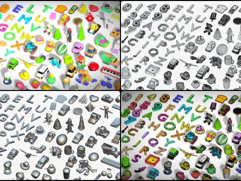Toy Pack - Low Poly 236 Toys Objects - Toy Mega Pack - Match Game Kit - Big Pack 3D Model