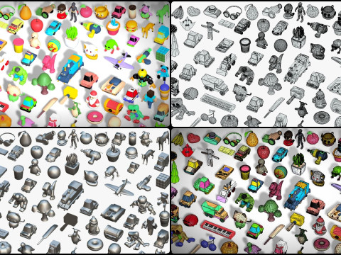 Toy Pack - Low Poly 236 Toys Objects - Toy Mega Pack - Match Game Kit - Big Pack 3D Modell