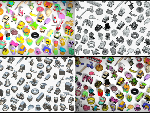 Toy Pack - Low Poly 236 Toys Objects - Toy Mega Pack - Match Game Kit - Big Pack 3D Modell