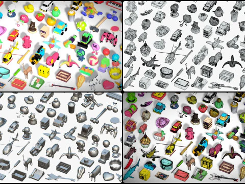 Toy Pack - Low Poly 236 Toys Objects - Toy Mega Pack - Match Game Kit - Big Pack 3D Model