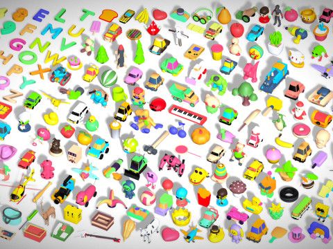 Toy Pack - Low Poly 236 Toys Objects - Toy Mega Pack - Match Game Kit - Big Pack 3D Modell