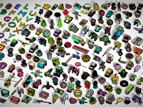 Toy Pack - Low Poly 236 Toys Objects - Toy Mega Pack - Match Game Kit - Big Pack 3D Model