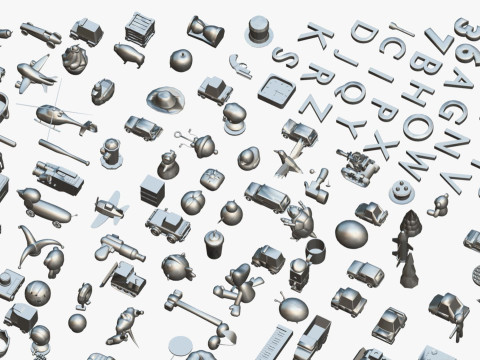 Toy Pack - Low Poly 236 Toys Objects - Toy Mega Pack - Match Game Kit - Big Pack 3D Modell