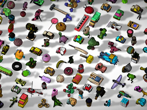 Toy Pack - Low Poly 236 Toys Objects - Toy Mega Pack - Match Game Kit - Big Pack 3D Model